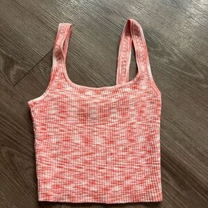 Altar'd State Coral Ribbed Crop Top